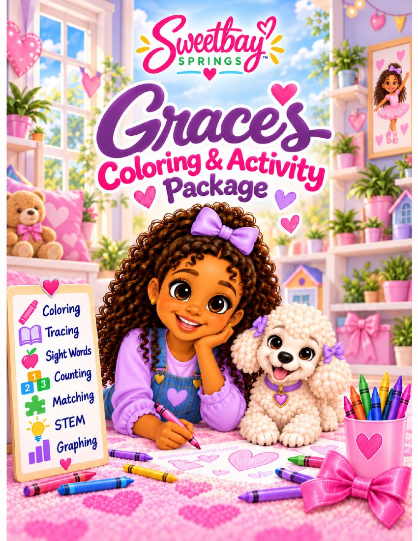 Cover of Grace’s Coloring and Activity Package for ages 4–8