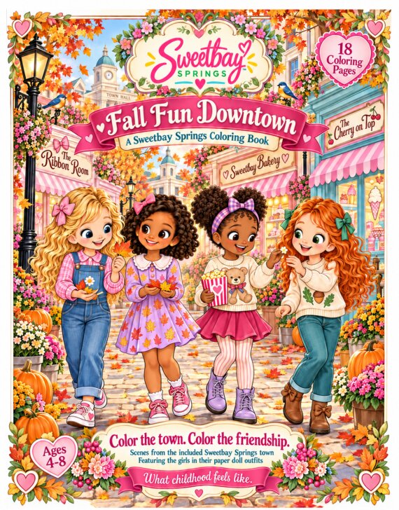 Fall Fun Downtown coloring book cover