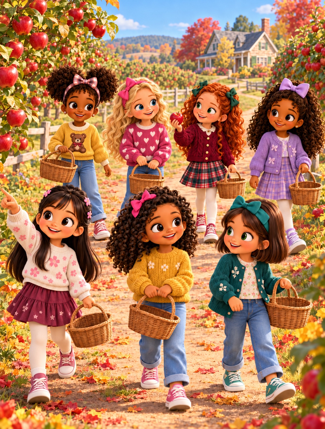 The Sweetbay Springs girls arriving for an autumn day at the apple orchard