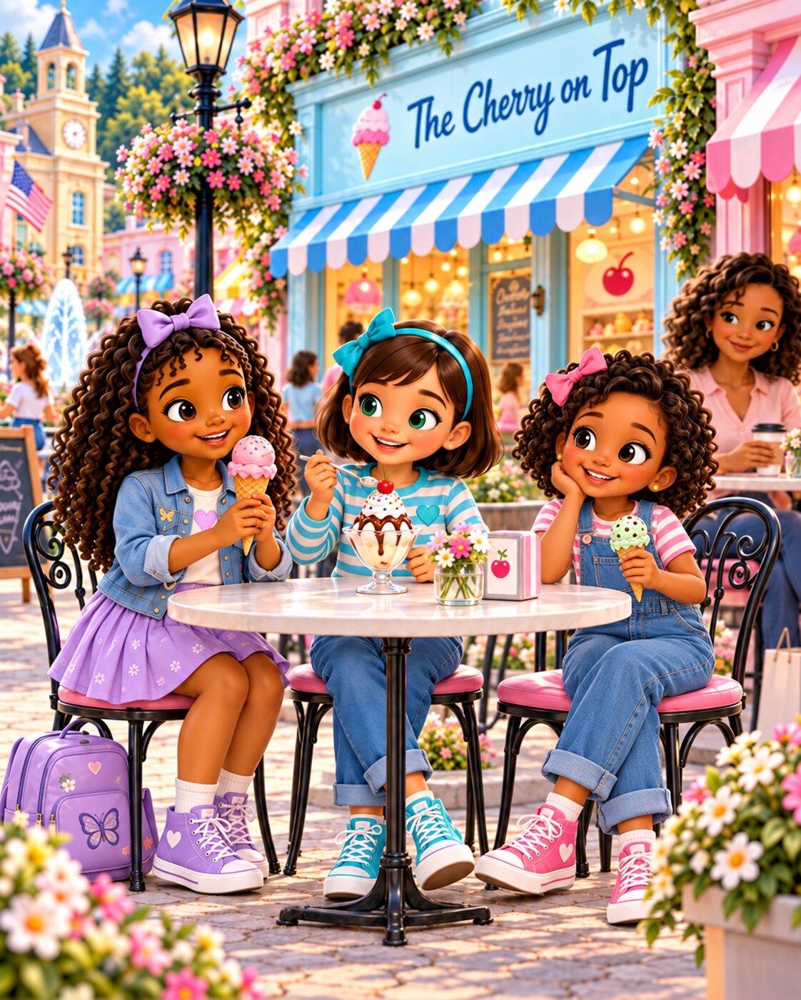 Friends sharing treats at The Cherry on Top